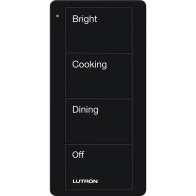 Lutron 4-Button Pico Smart Remote - Scene Keypad - Kitchen Text Engraving - Black