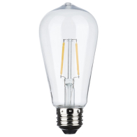 SATCO 2W ST19 Replacement LED String Light Lamp - 2200K - Clear - 120V - E26 - 2-Pack