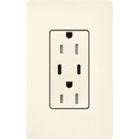 Lutron Claro 15A Tamper-Resistant USB Type C Duplex Receptacle - Biscuit