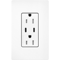 Lutron Claro 15A Tamper-Resistant USB Type C Duplex Receptacle - Brilliant White