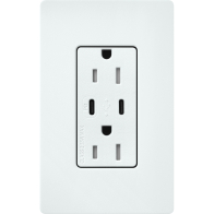 Lutron Claro 15A Tamper-Resistant USB Type C Duplex Receptacle - Glacier White