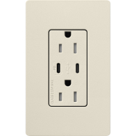 Lutron Claro 15A Tamper-Resistant USB Type C Duplex Receptacle - Pumice