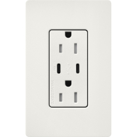 Lutron Claro 15A Tamper-Resistant USB Type C Duplex Receptacle - Architectural White
