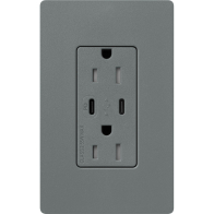 Lutron Claro 15A Tamper-Resistant USB Type C Duplex Receptacle - Slate