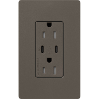 Lutron Claro 15A Tamper-Resistant USB Type C Duplex Receptacle - Truffle
