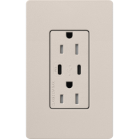 Lutron Claro 15A Tamper-Resistant USB Type C Duplex Receptacle - Taupe