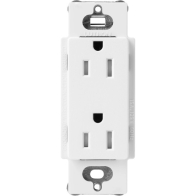 Lutron Claro 15A Tamper Resistant Receptacle - Snow