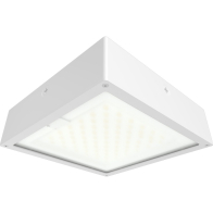 RAB VAN34 Amber LED Canopy Light - 1,684 Lumens - 60W - Amber - Frosted Flat Lens - Motion Sensor - On/Off Photocell - 120-277V
