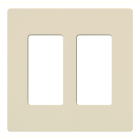 Lutron Claro Screwless Designer Wallplate - 2 Gang - Light Almond