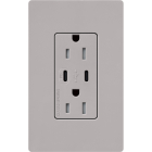 Lutron Claro 15A Tamper-Resistant USB Type C Duplex Receptacle - Gray