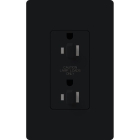 Lutron Claro 15A Tamper Resistant Receptacle - Dual Dimming - Black