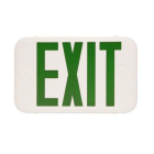 MaxLite LED Thin Exit Sign - Green Letters - Battery Backup - White