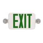 MaxLite LED Thin Exit Emergency Combo - Green Letters - Battery Backup - White
