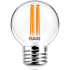 RAB 3.8W LED G16.5 Filament Lamp - Dimmable - 5000K - 350 Lumens - 120V