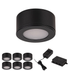 WAC Lighting Mini Puck LED Puck Light - 6 Pack Kit - 95 Lumens - 12W - 3000K - 24V - Black
