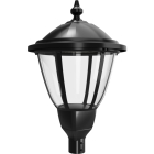 RAB Heritage Round Decorative LED Lantern - 15,174 Max Lumens - Wattage & CCT Selectable - Type III/Type V Selectable Optics - 7-Pin Receptacle - Pole Mount - 120-277V - Black