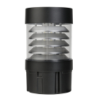 Keystone Louvered Reflector Flat Top Bollard Head - Photocell - 14 | 19 | 24W - CCT Selectable - 120-277V - Black