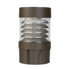 Keystone Louvered Reflector Flat Top Bollard Head - Photocell - 14 | 19 | 24W - CCT Selectable - 120-277V - Bronze