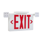 Keystone LED Exit Emergency Combo - Remote Capable - Single or Double Face - Red or Green Letters - 120-277V - Battery Backup - White