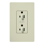 Lutron Claro 15A Tamper Resistant Receptacle - Dual Dimming - Biscuit