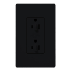 Lutron Claro 15A Tamper Resistant Receptacle - Dual Dimming - Midnight
