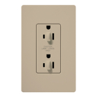 Lutron Claro 15A Tamper Resistant Receptacle - Dual Dimming - Taupe