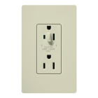 Lutron Claro 15A Tamper Resistant Receptacle - Half Dimming - Biscuit