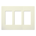 Lutron Claro Screwless Designer Wallplate - 3 Gang - Biscuit