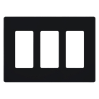 Lutron Claro Screwless Designer Wallplate - 3 Gang - Midnight