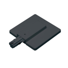 Nora Lighting Two-Circuit Track System Live End Feed w/ Canopy - Black