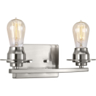 Progress Lighting Debut 2-Light Bath Vanity Light - 120V - Brushed Nickel