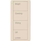 Lutron 4-Button Pico Smart Remote - Scene Keypad - Kitchen Text Engraving - Light Almond