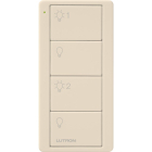 Lutron 4-Button Pico Smart Remote - 2 Group Control - Light Icons - Light Almond