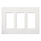 Lutron Claro Screwless Designer Wallplate - 3 Gang - Snow