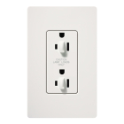 Lutron Claro 15A Tamper Resistant Receptacle - Dual Dimming - Snow