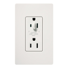 Lutron Claro 15A Tamper Resistant Receptacle - Half Dimming - Snow