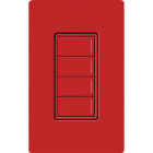 Lutron RadioRA 3 Sunnata Keypad - 4 Button - Signal Red