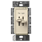 Lutron Skylark Dual Slide-to-Off Fan and Light Control - Almond