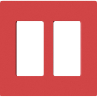 Lutron Claro Screwless Designer Wallplate - 2 Gang - Signal Red