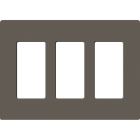 Lutron Claro Screwless Designer Wallplate - 3 Gang - Truffle