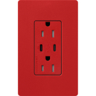 Lutron Claro 15A Tamper-Resistant USB Type C Duplex Receptacle - Signal Red