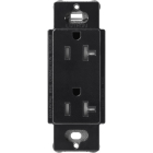 Lutron Claro 20A Tamper Resistant Receptacle - Midnight