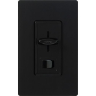Lutron Skylark Slide-to-Off 3-Speed Fan Control with On/Off Light Switch - Black