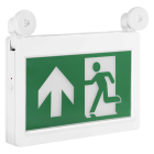Sylvania LEDVANCE Twin Head Round Running Man LED Exit Sign - Remote Capable/Self-Diagnostic - 120-347V - White