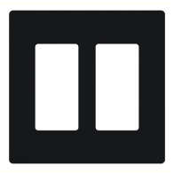 Lutron Claro Screwless Designer Wallplate - 2 Gang - Black