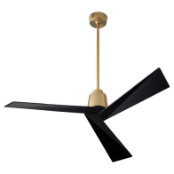 Oxygen Lighting Dynamo 54" Ceiling Fan - 120V - Aged Brass / Black Blades