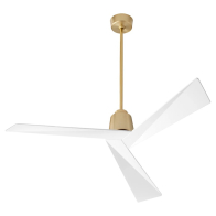Oxygen Lighting Dynamo 54" Ceiling Fan - 120V - Aged Brass / White Blades