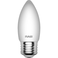RAB 5.5W LED B11 Filament Lamp - Dimmable - 2700K - 500 Lumens - 120V