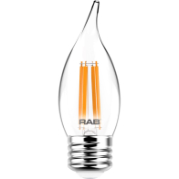 RAB 3.3W LED BA11 Filament Lamp - Dimmable - 2700K - 300 Lumens - 120V
