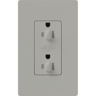 Lutron Claro 15A Tamper Resistant Receptacle - Dual Dimming - Gray